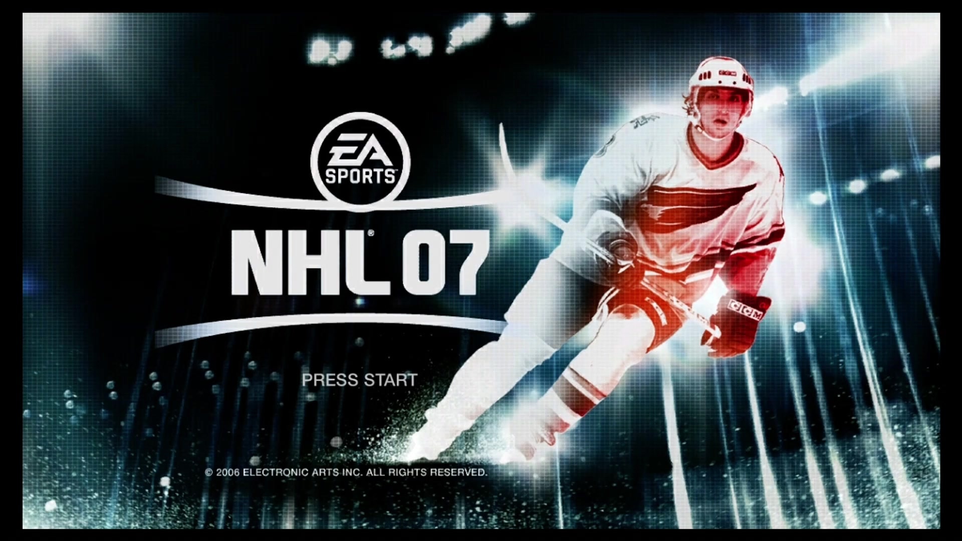 NHL 07 title screen for Xbox 360